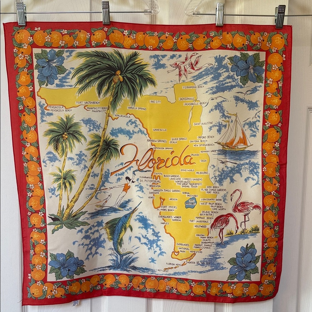 Vtg Florida Scarf
